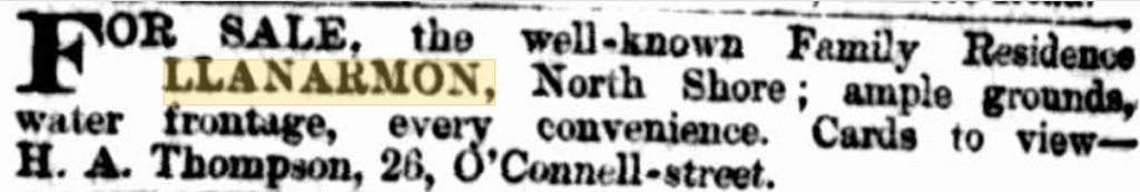 1877 Llanarmon sale advertisement